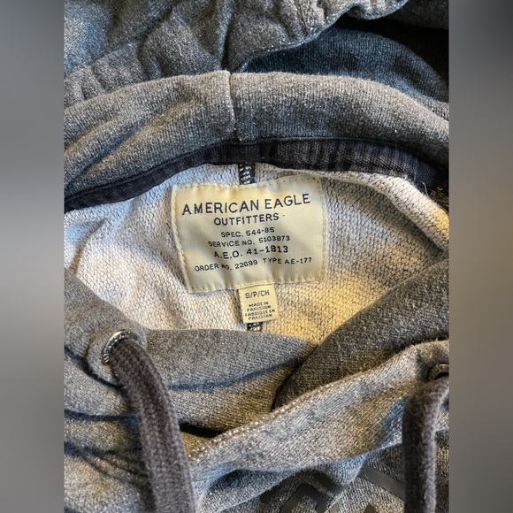 Men’s American Eagle Hoodie Sweatshirt Grey Size Small - Picture 7 of 8
